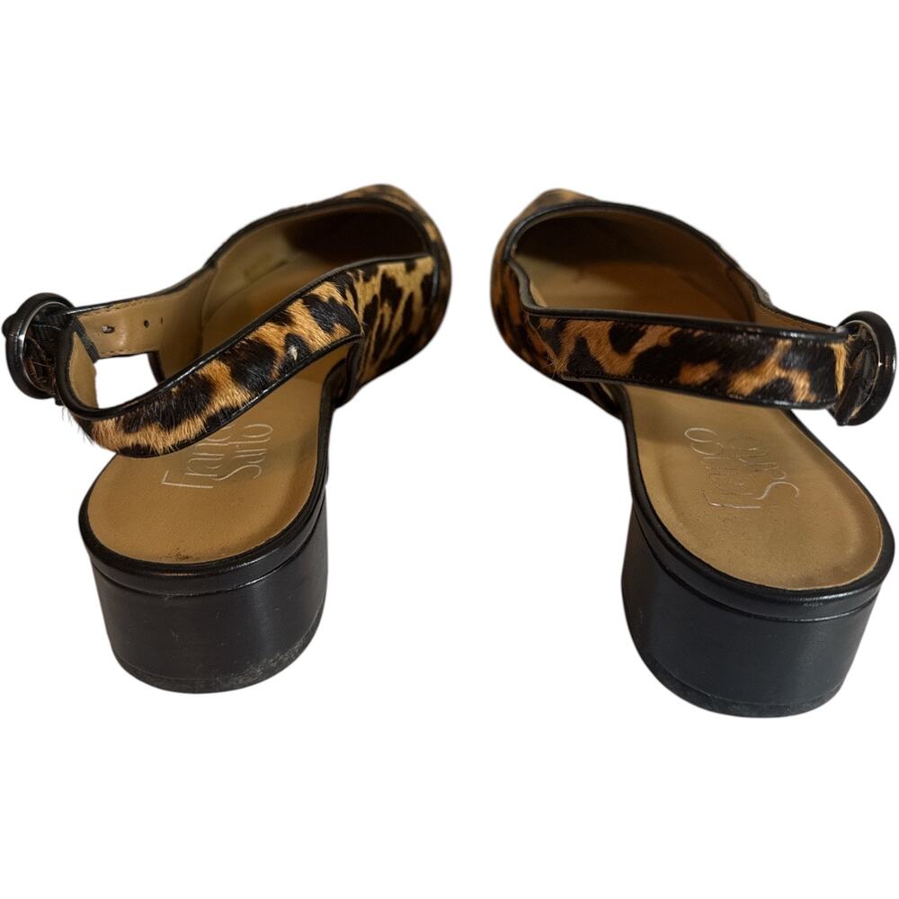 Franco Sarto Vickie Leopard Calf Hair Slingback Heels Size 7 EUC - Picture 5 of 8